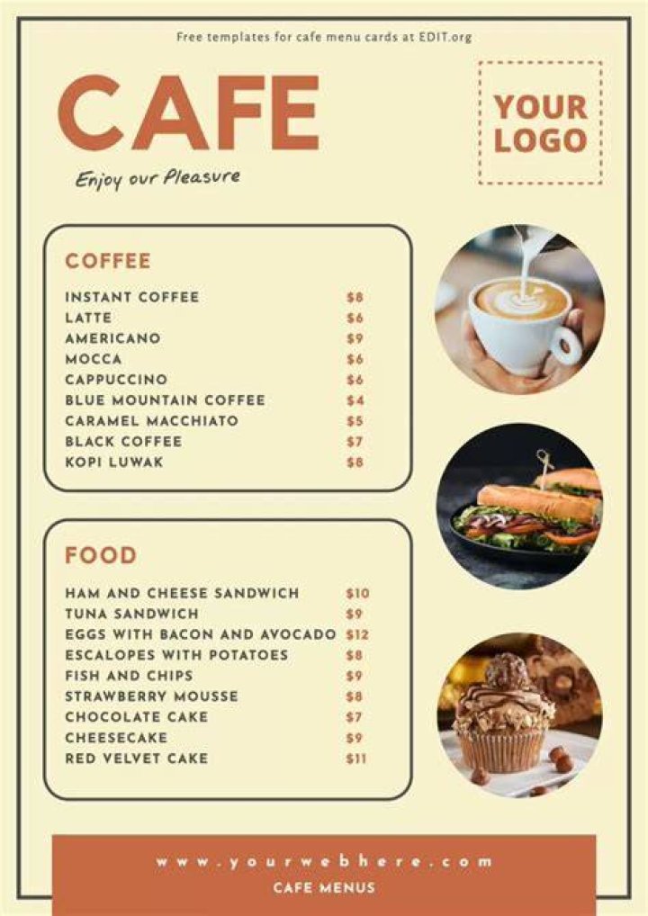 How do you create a menu for a cafe?