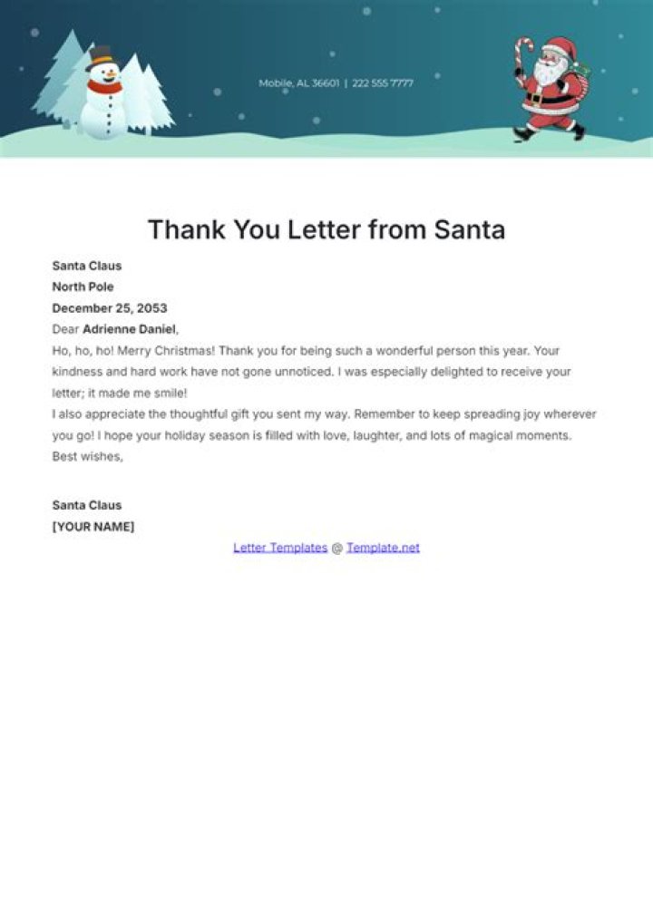 How do you say thank you to Santa?