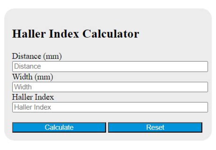 How is CT Haller index calculated?