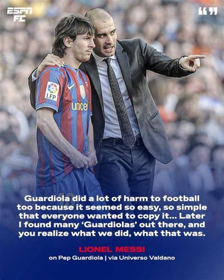 What Guardiola said about Messi?