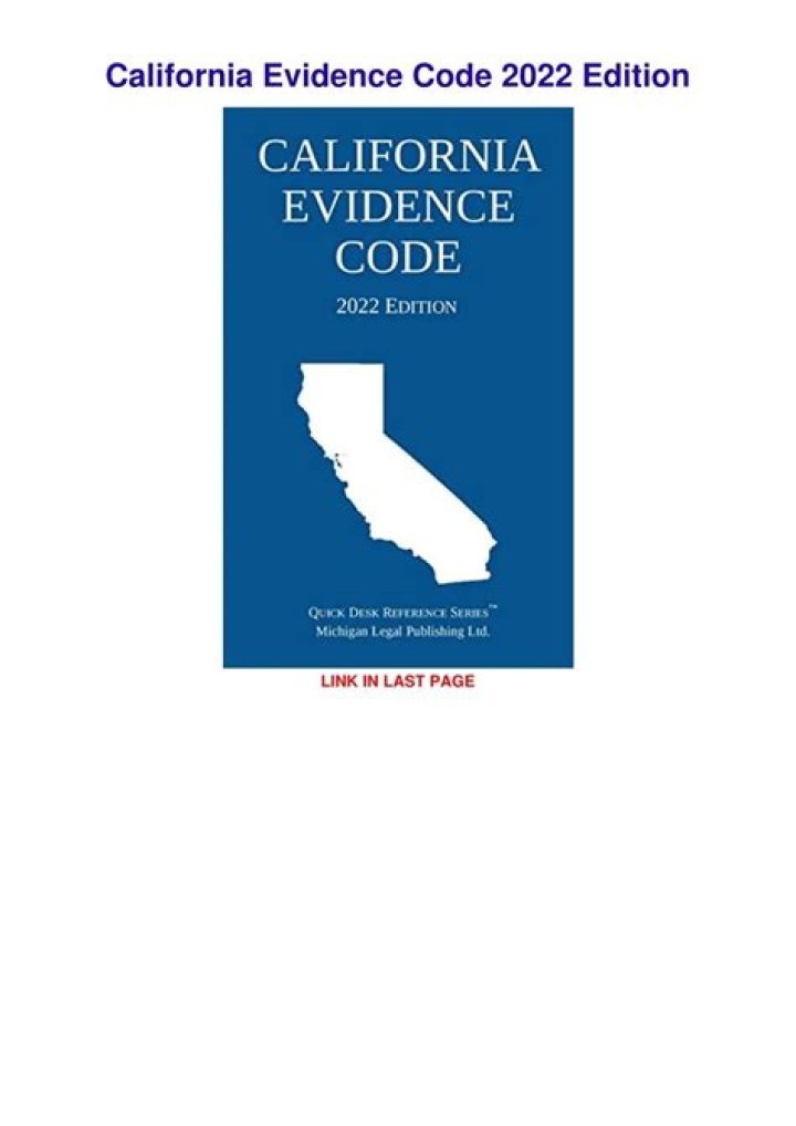 What is the California evidence Code?