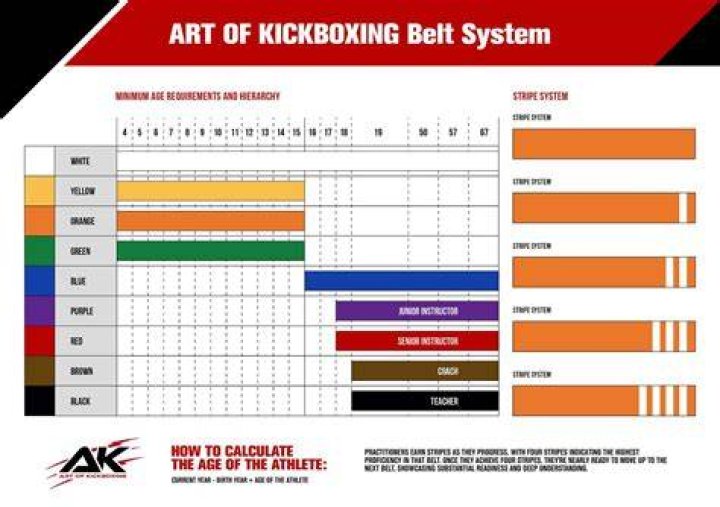 What order do belts go in kickboxing?