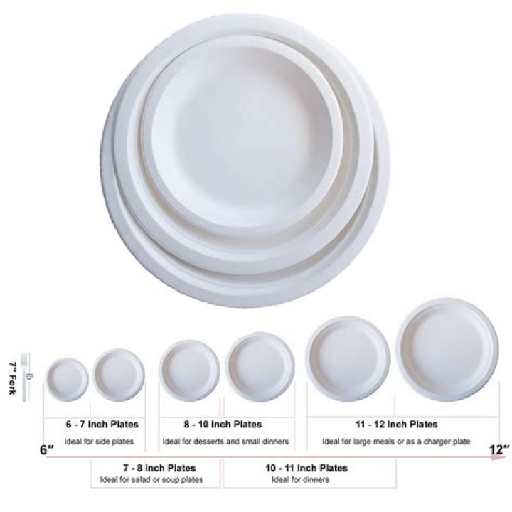 What size plates are used for afternoon tea?